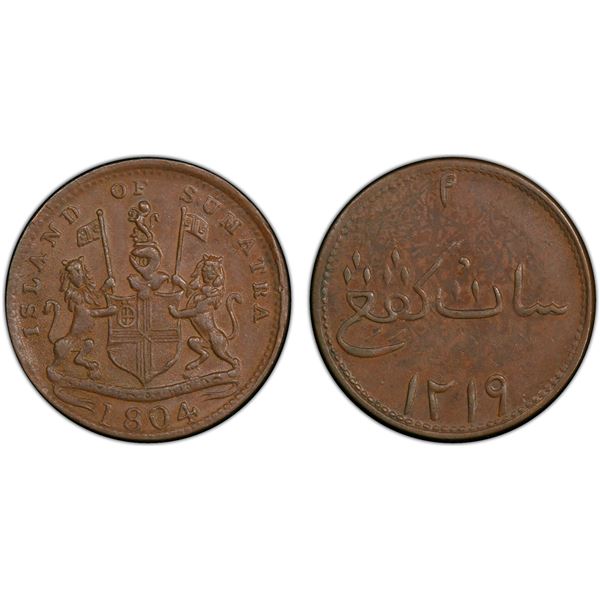 SUMATRA: AE keping, 1804/AH1219, PCGS MS62 BN
