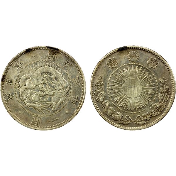 JAPAN: Meiji, 1868-1912, AR yen, year 3 (1870), XF