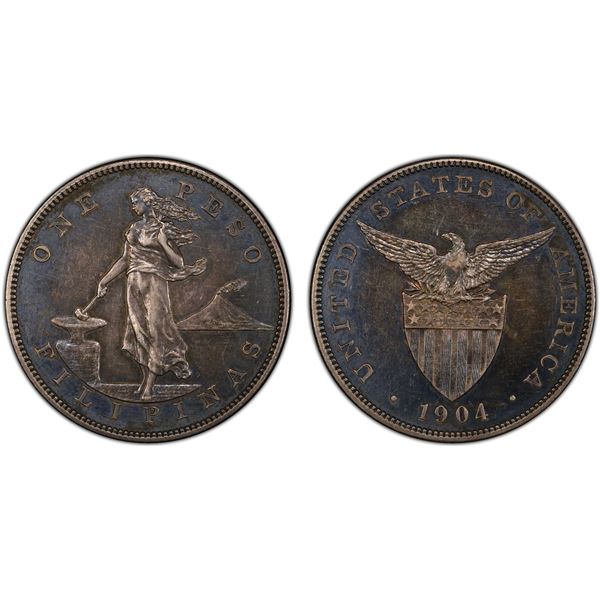 PHILIPPINES: U.S. Territory, AR peso, 1904, PCGS Proof 55