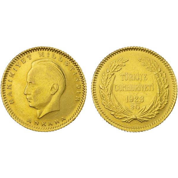 TURKEY: Republic, AV 25 kurush, 1923/20 (1943), AU