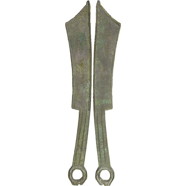WARRING STATES: State of Yan, 600-400 BC, AE knife money (12.92g), F-VF