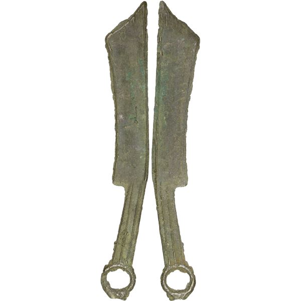 WARRING STATES: State of Yan, 600-400 BC, AE knife money (16.12g), F-VF