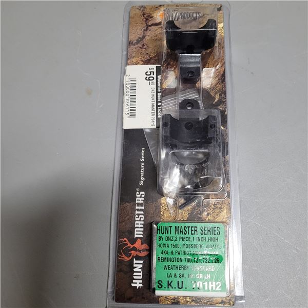DNZ Hunt Masters Scope Base and 25mm Rings for Mossberg, Remington and Weatherby
