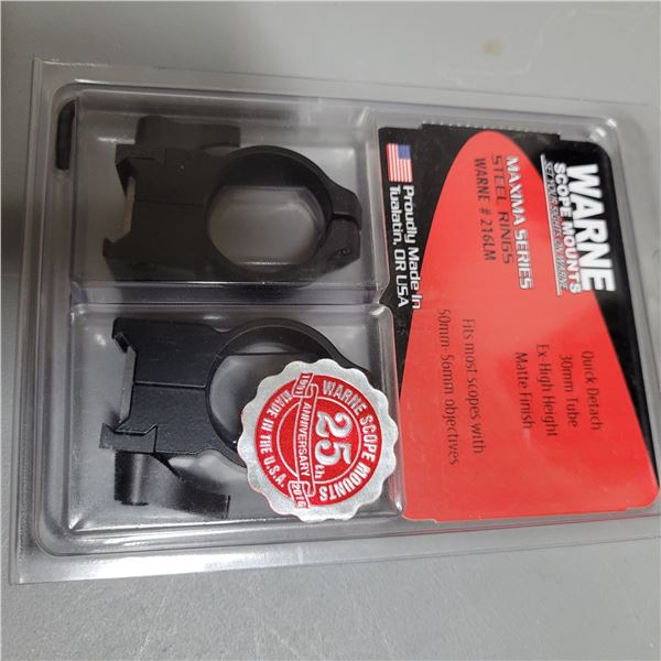 Warne 30mm extra high steel rings