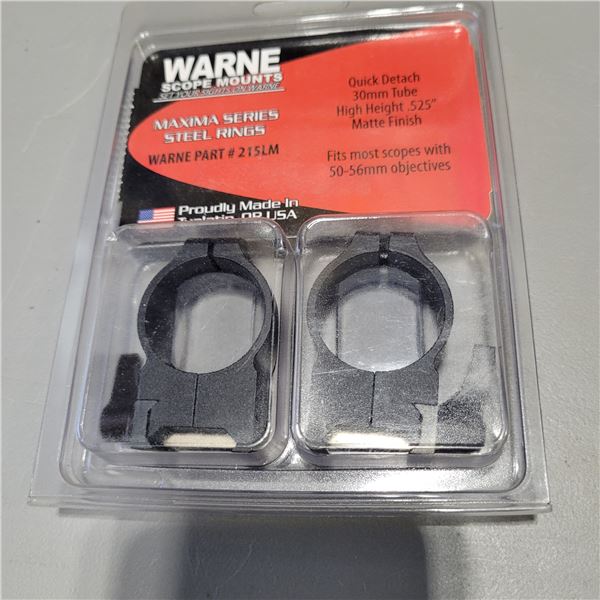 Warne 30mm High Matte Black Steel Rings