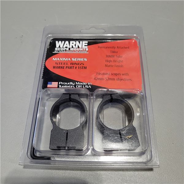 Warne Maxima series 30mm High Matte Black Steel Rings for Tikka Rifles