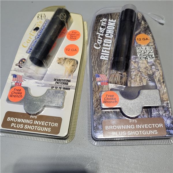 2 Carlsons 12GA Choke Tubes for Browning Invector Plus Shotguns