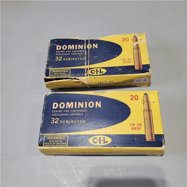 32 Remington 170gr Factory Cartridges -37 rounds