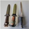 Image 1 : 2 US M4 Bayonets for the M1 Carbine and 1 Victoria Swiss Army Bayonet