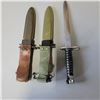 Image 2 : 2 US M4 Bayonets for the M1 Carbine and 1 Victoria Swiss Army Bayonet