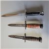 Image 4 : 2 US M4 Bayonets for the M1 Carbine and 1 Victoria Swiss Army Bayonet