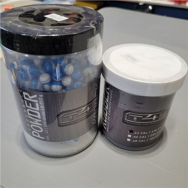 .43 Caliber Powder Balls & .43 Caliber Rubber Balls for use in Paint Ball Guns