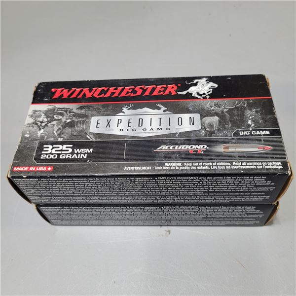 2 Boxes of Factory 325 WSM Winchester Ammo