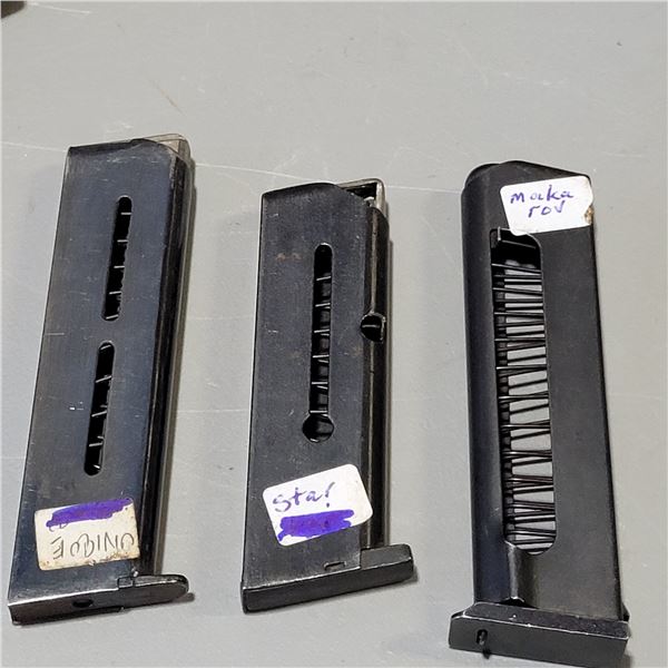 3 Assorted Magazines , Makarov, Unique, and a Star