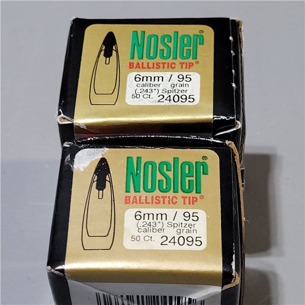 .243/6mm Nosler Ballistic Tip Bullets 89 Count
