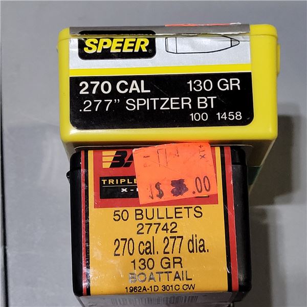 .270 Barnes and Speer 130gr Bullets 141 count