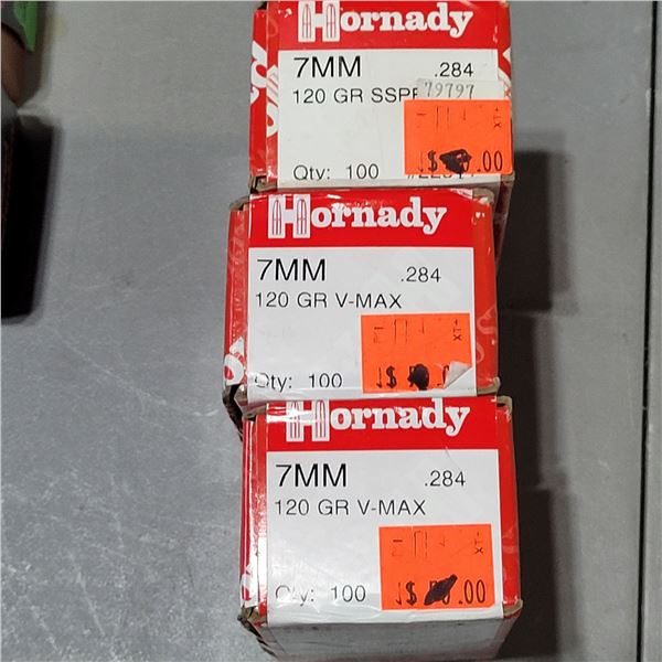7mm Hornady 120gr Bullets 300 Count