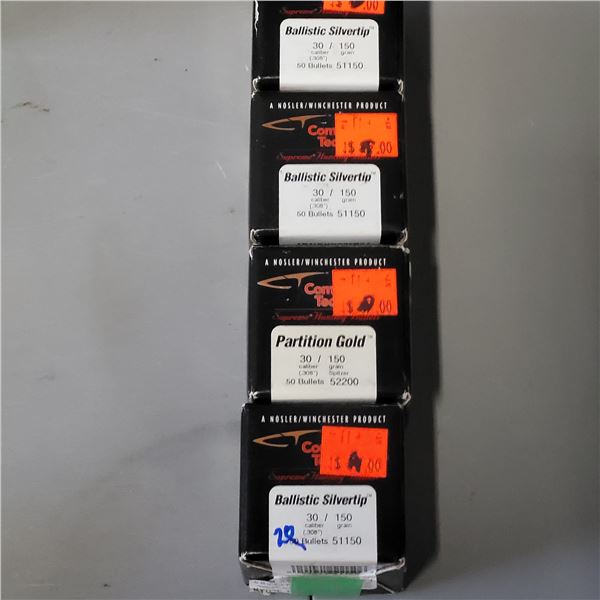 .30 Cal 150gr Nosler  Combined Technology Bullets 170 Count