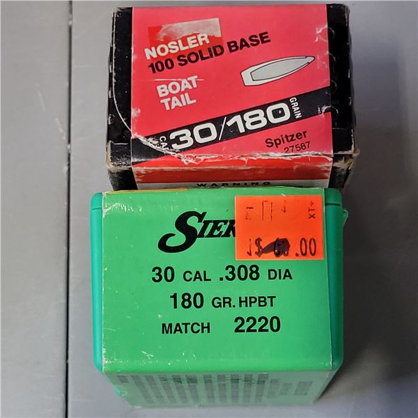 30 Cal 180gr Nosler and Sierra Bullets 179 Count