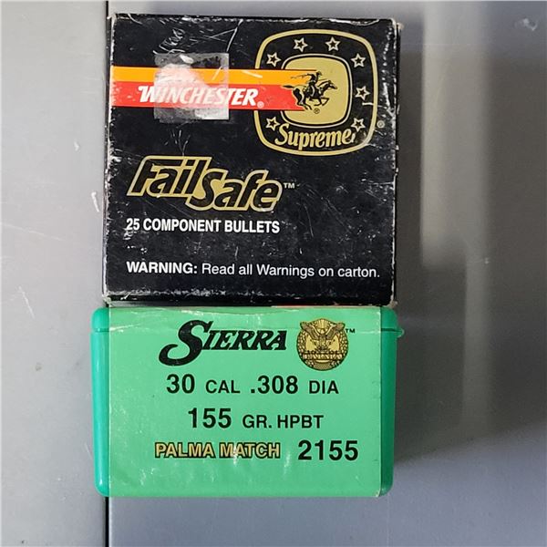 30 Cal Sierra and Winchester Bullets 125 Count