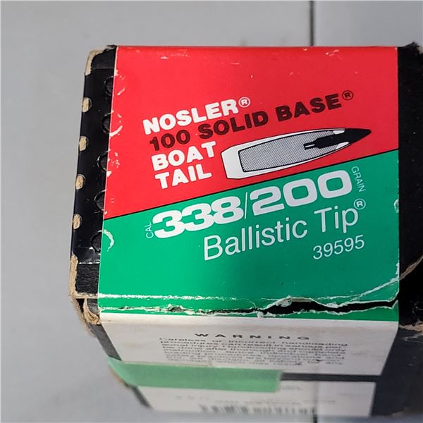 338 200gr Boat Tail Nosler Ballistic Tip Bullets 47 Count
