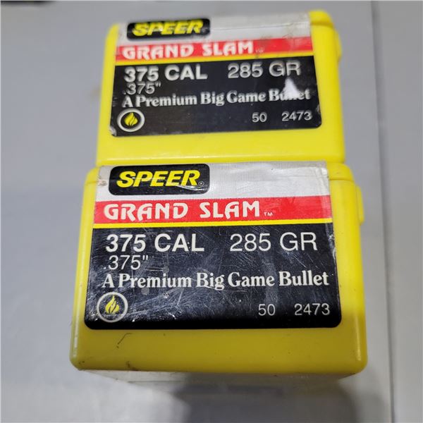 375 Cal 285gr Speer Grand Slam Bullets 100 Count
