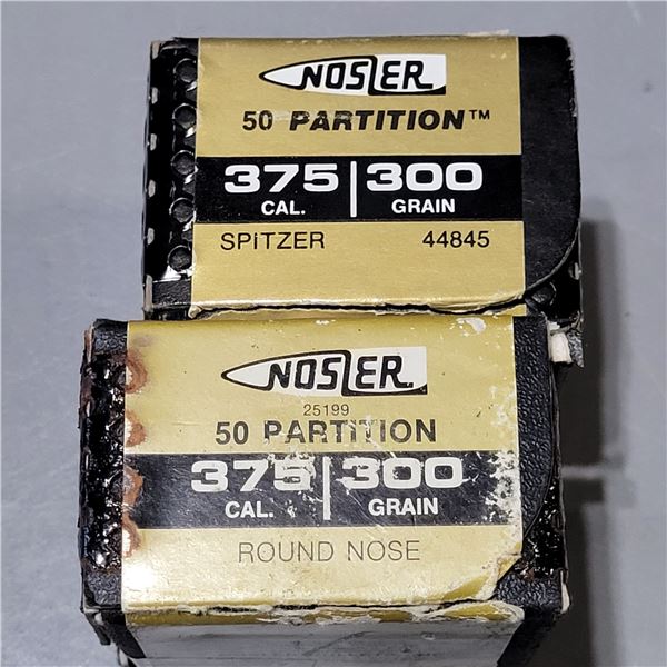 375 300gr Nosler Partition Spitzer Bullets 58 Count