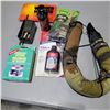 Image 1 : Assortment of Game Calls, Scent, Gloves, Hand warmers and an Emergency Stove