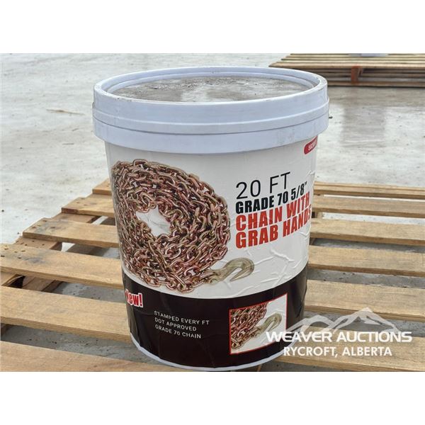 (1) 20 FT. 5/8 IN. CHAIN W/ HOOKS