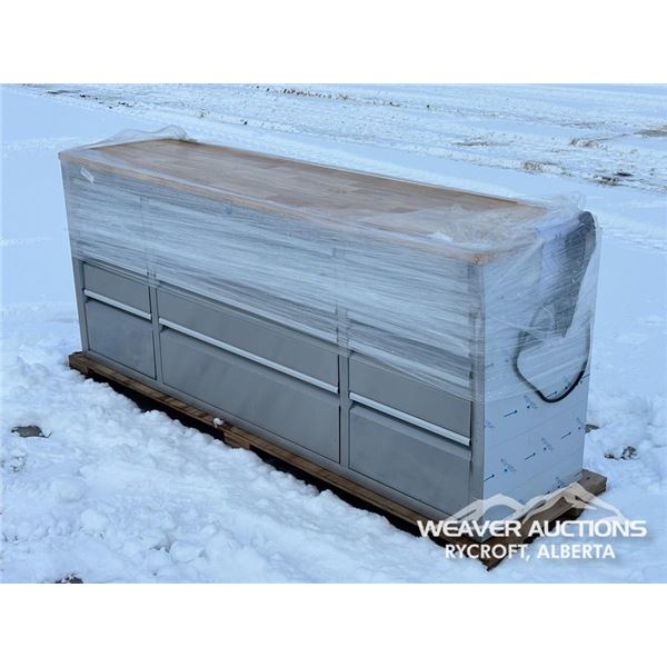 6 FT. 15 COMPARTMENT STAINLESS STEEL WORKBENCH