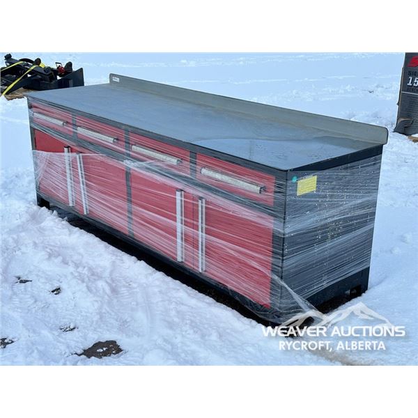 87 IN. 6 COMPARTMENT STEEL WORKBENCH