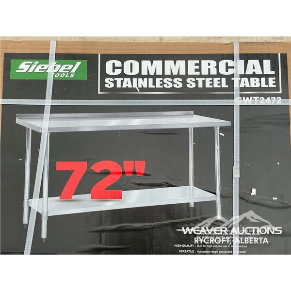 72 IN. SIEBEL STAINLESS STEEL WORKBENCH