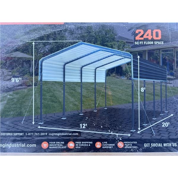 TMG 12 X 20 FT. METAL CARPORT SHED