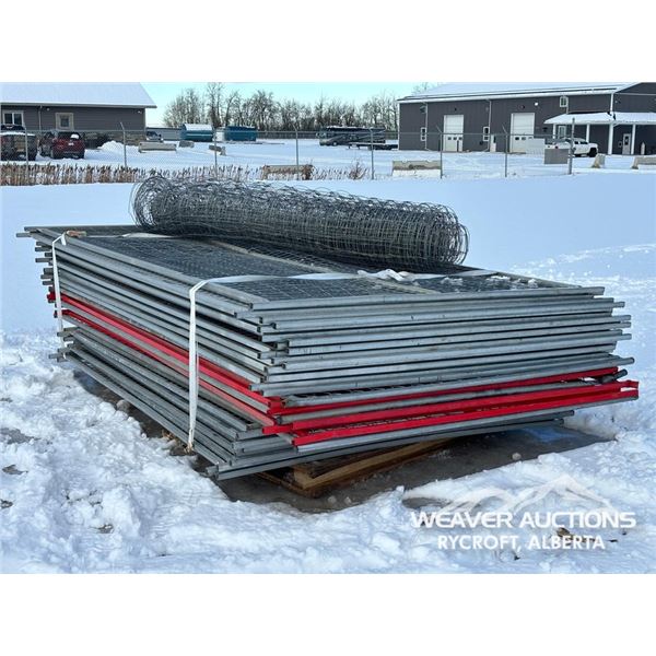 (38) SITE FENCE PANELS W/(1) ROLL OF WIRE FENCE