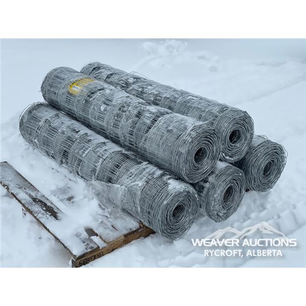(5) ROLLS OF GALVANIZED WIRE FENCE