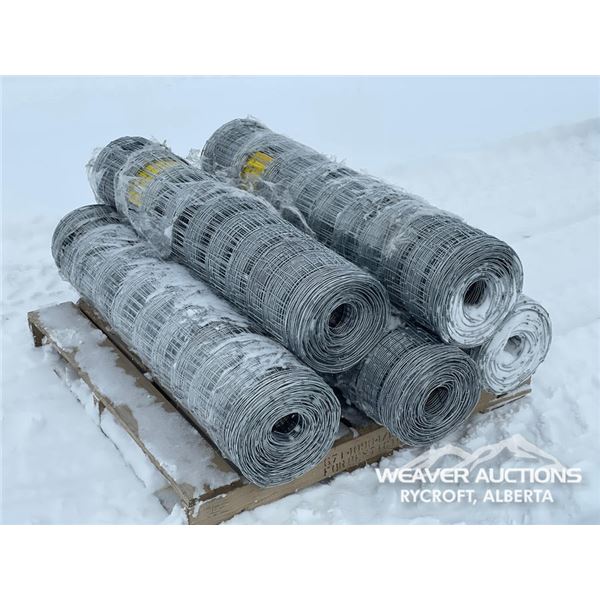 (5) ROLLS OF GALVANIZED WIRE FENCE