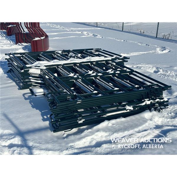 (12) 9.5 FT. LIVESTOCK PANELS W/ MAN GATE