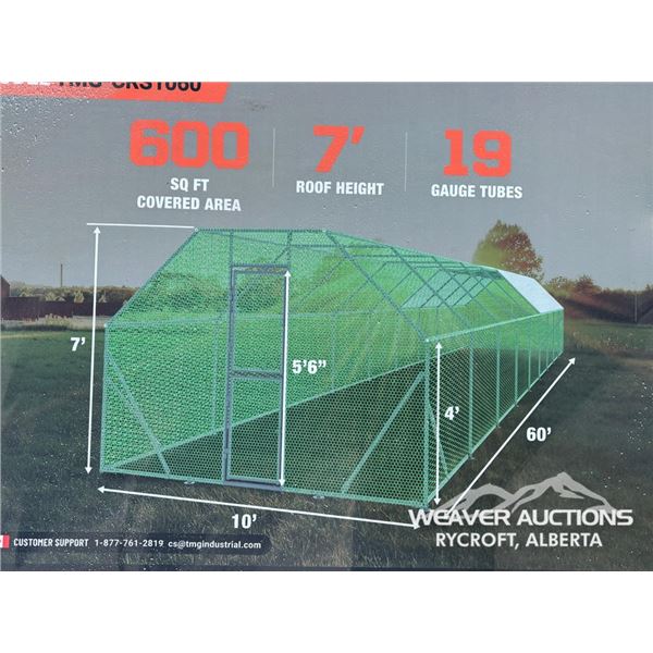 TMG 10 X 60 FT. MESH CHICKEN RUN SHELTER