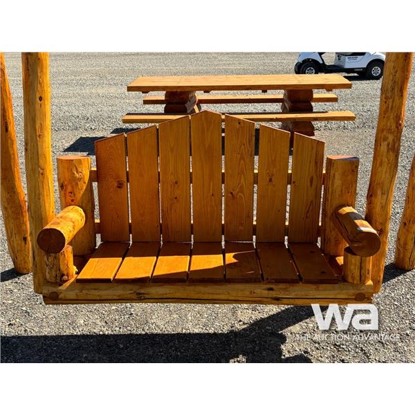 CUSTOM LOG 2 PERSON PATIO SWING