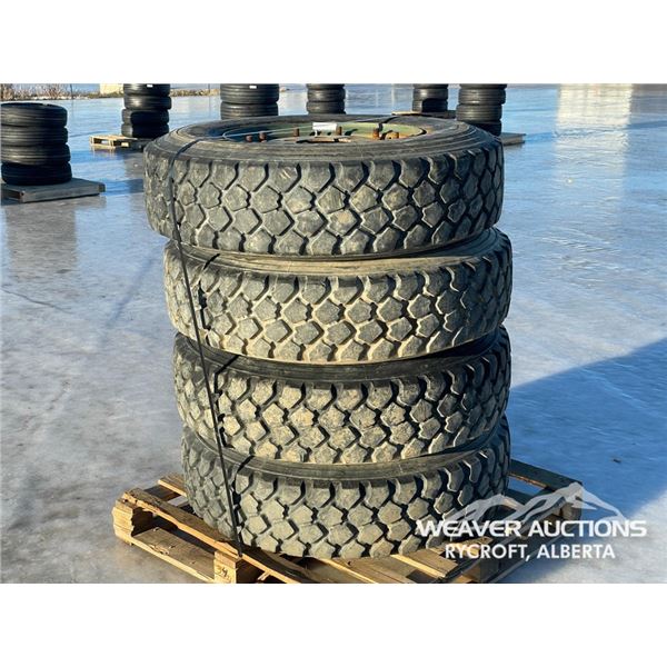 (4) MICHELIN 11.00 R20 TIRES & RIMS
