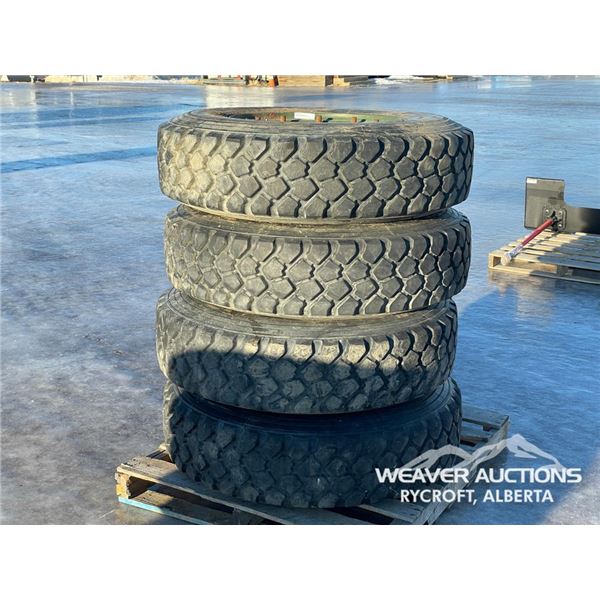 (4) MICHELIN 11.00 R20 TIRES & RIMS