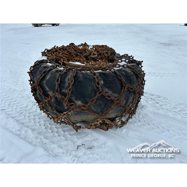 (2) SKIDDER TIRES & CHAINS