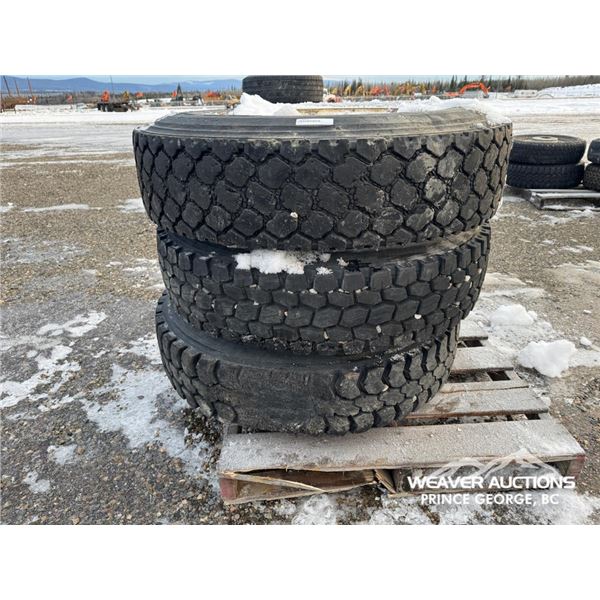 (3) 11R24.5 TRUCK TIRES & RIMS