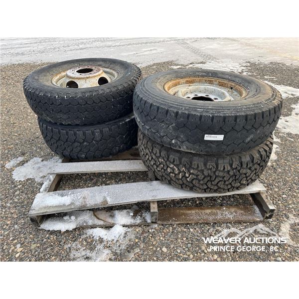 (4) 16 IN. TIRES & 8 BOLT RIMS