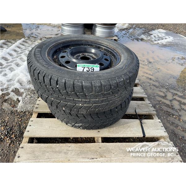 (2) 15 IN. TIRES & 4 BOLT RIMS