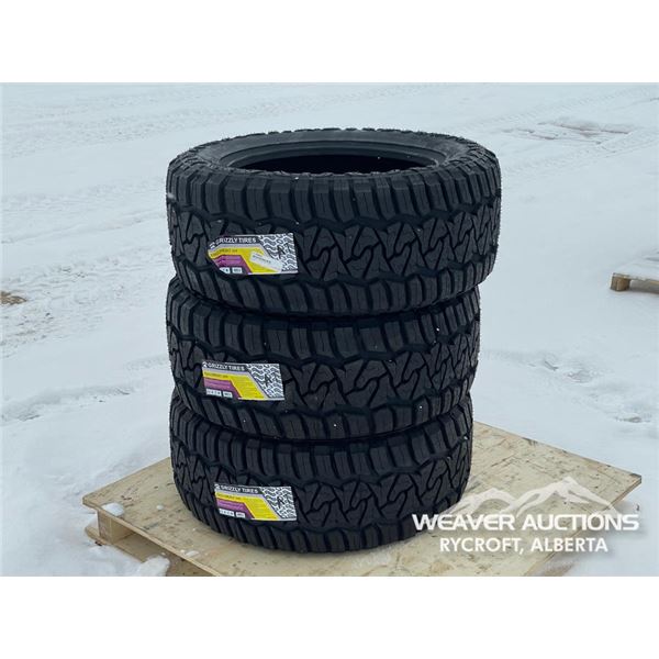 (3) GRIZZLY 33X12.50R20LT TIRES