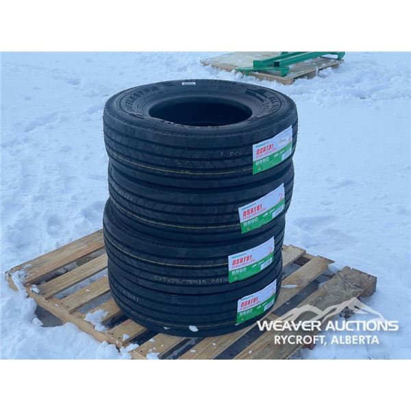 (4) DOUBLESTAR ST225/75R15 TIRES