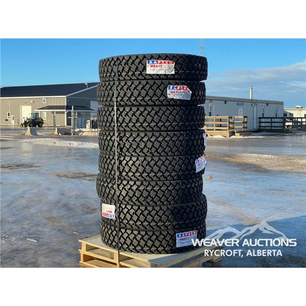 (8) KAPSEN TRUCK 11R24.5 16 PLY TIRES