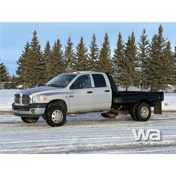 2007 DODGE 3500HD LARAMIE CREW CAB FLATBED TRUCK