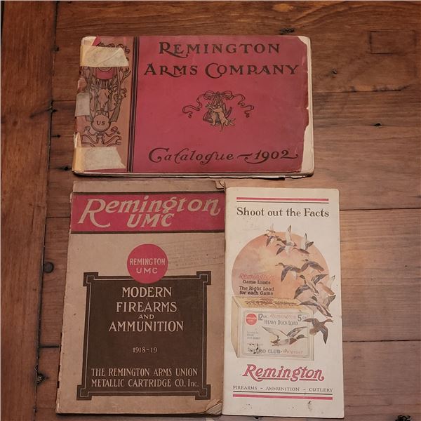 3 ORIGINAL RARE Remington Catalogues 1902,1918 and 1925